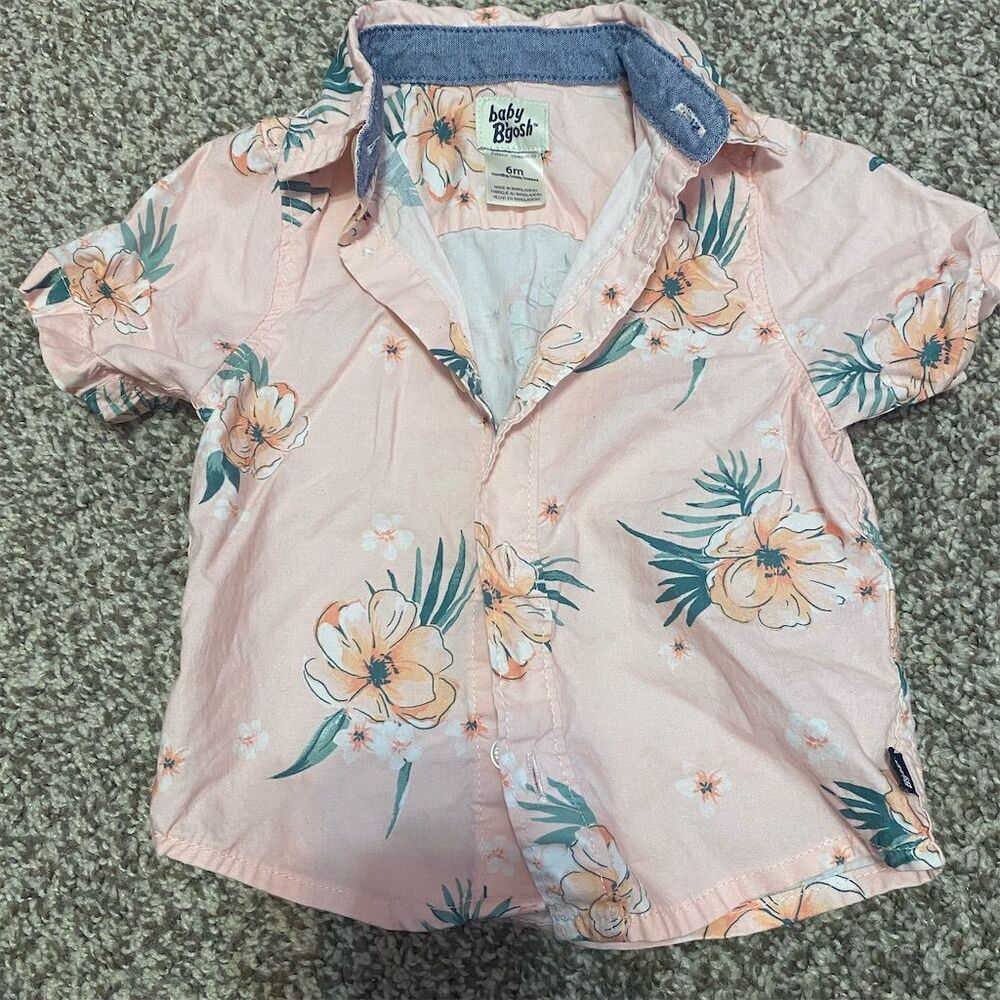 Baby B'gosh Unisex Tropical Floral Button-Front Shirt 6M Multicolor